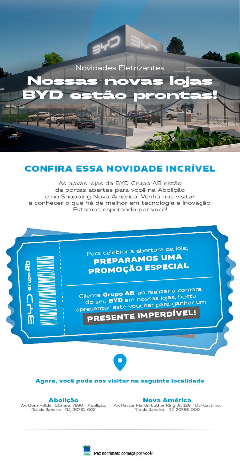 Conheça as Novas Lojas da BYD Grupo AB